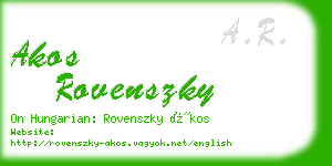 akos rovenszky business card